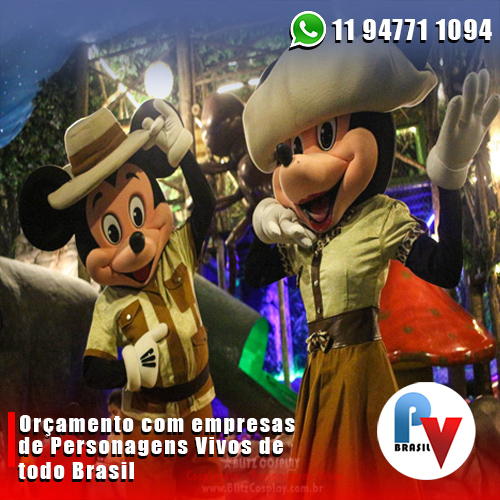 Personagens Vivos do Mickey e Minnie Safari