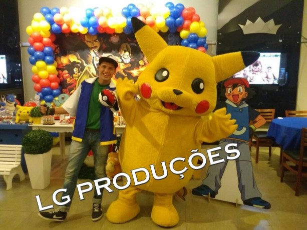 Fantasia Mascote Personagem Vivo Pikachu Pokemon - ALUGUEL